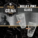 16 oz Tac Gear Bullet Pint Glass - 6 Pieces Per Retail Ready Display 23151