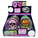 Glass Ashtray in Skull Shaped Design- 6 Per Retail Ready Wholesale Display 20120