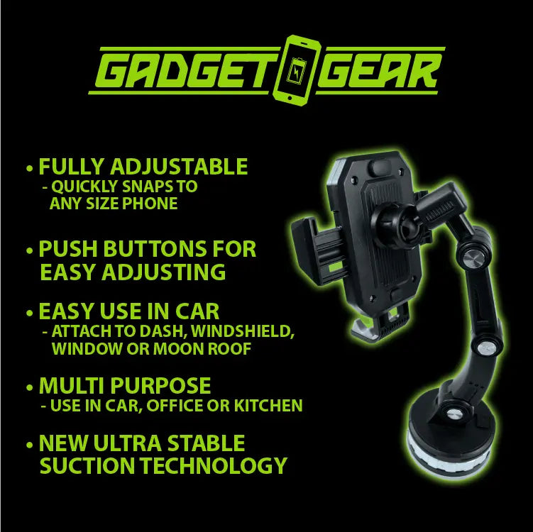 Adjustable Phone Mount with Suction Cup - 4 Pieces Per Retail Ready Display 23562 GADGET GEAR