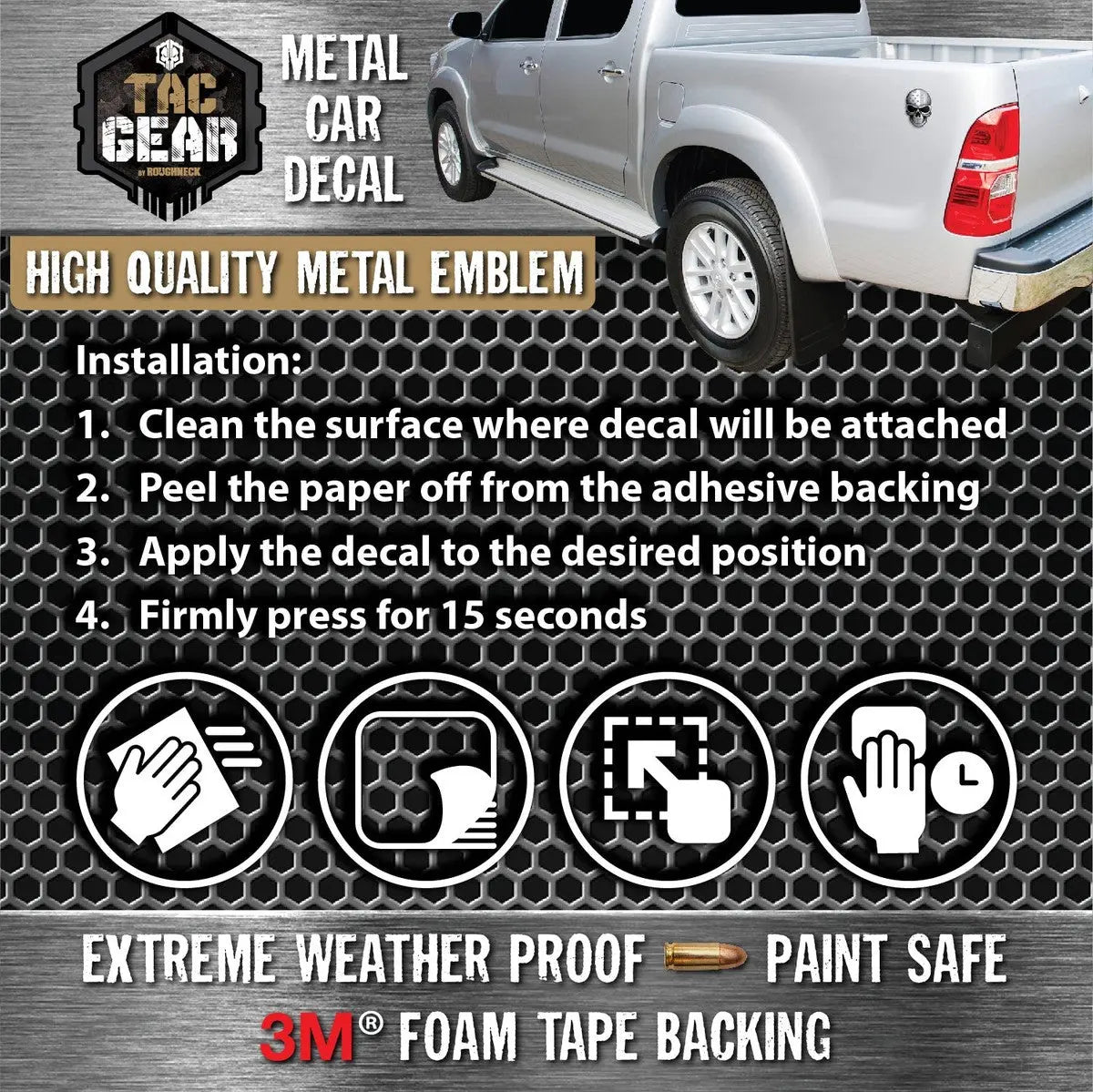 Patriotic Tac Gear Magnetic Metal Decal Stickers 12 Pieces Per Retail Ready Display 23757 - NOVELTY INC WHOLESALE