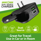 WHOLESALE USB AND USB-C WALL / CAR DUAL CHARGER 6 PIECES PER DISPLAY 23764