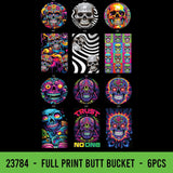 Full Print Butt Bucket Ashtray with LED Light- 6 Pieces Per Retail Ready Display 23784