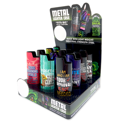ITEM NUMBER 023785 PRINTED LIGHTER CASE 12 PIECES PER DISPLAY