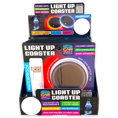 ITEM NUMBER 023801 LIGHT UP COASTER 6 PIECES PER DISPLAY