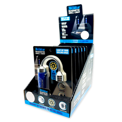 ITEM NUMBER 023848 TORCH BLUE MAGNETIC GRILL FLASHLIGHT 6 PIECES PER DISPLAY
