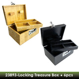 Wood Locking Storage Box with Tray- 6 Pieces Per Retail Ready Display 23893
