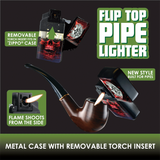 Metal Flip Top Pipe Lighter - 12 Pieces Per Retail Ready Display 23983