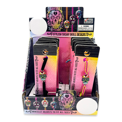 ITEM NUMBER 023986 SUGAR SKULL BRACELET 12 PIECES PER DISPLAY