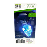 Car Charger Dual Port USB / USB-C LED Skull 3.1 Amp - 6 Pieces Per Retail Ready Display 24001 GADGET GEAR