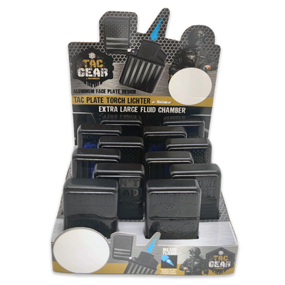 ITEM NUMBER 024105 TAC PLATE TORCH LIGHTER 12 PIECES PER DISPLAY