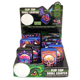 Metal Glow In The Dark Flip Torch Lighter- 12 Pieces Per Retail Ready Display 24370