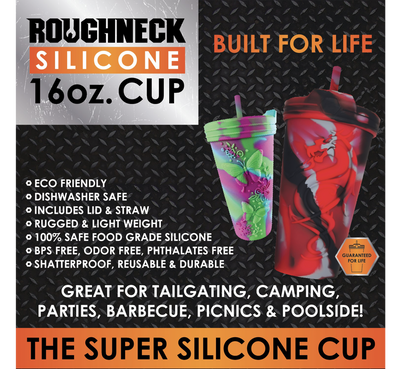 ITEM NUMBER 024384 ROUGHNECK SILICONE CUP 16OZ +LID 6 PIECES PER DISPLAY