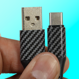 WHOLESALE 4FT USB-A-TO-USB-C CARBON FIBER CHARGE CABLE 3 PIECES PER PACK 24575