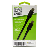 Charging Cable Nylon Braided USB-C to USB-C 6FT- 24619