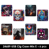 Cigarette Case with USB Coil Lighter - 6 Pieces Per Retail Ready Display 24689