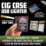 Cigarette Case with USB Coil Lighter Canada Themed Designs - 8 Pieces Per Retail Ready Display 41732