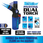 Pivot Head XXL Dual Torch Lighter - 12 Pieces Per Retail Ready Display 24697 TORCH BLUE