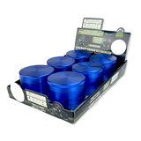 Metal 4 Piece Grinder 63MM - 6 Pieces Per Retail Ready Display 24865GPBLUE
