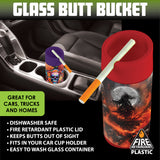 Full Print Glass Butt Bucket Ashtray- 6 Per Retail Ready Wholesale Display 24948