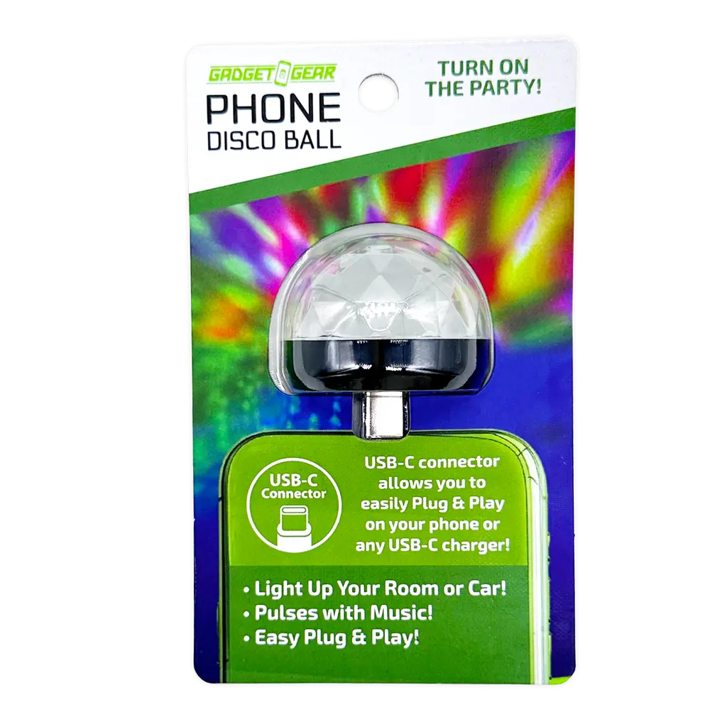 Mood Light USB-C Phone Disco Ball - 6 Pieces Per Retail Ready Display 25131 GADGET GEAR
