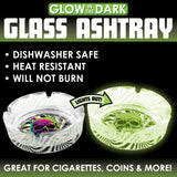 Glow in The Dark Glass Ashtray - 6 Pieces Per Retail Ready Display 25135