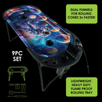 Folding Metal Tray Rolling Console - 6 Pieces Per Retail Ready Display 25267 - NOVELTY INC WHOLESALE