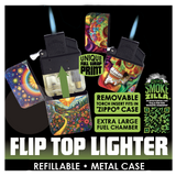 Metal Flip Top Lighter - 12 Pieces Per Retail Ready Display 25281