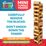 Classic Mini Tumble Tower Wooden Game - 6 Pieces Per Pack 25491