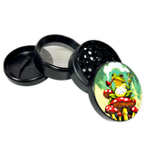 Metal 4 Piece Grinder with Printed Top - 6 Pieces Per Retail Ready Display 25551