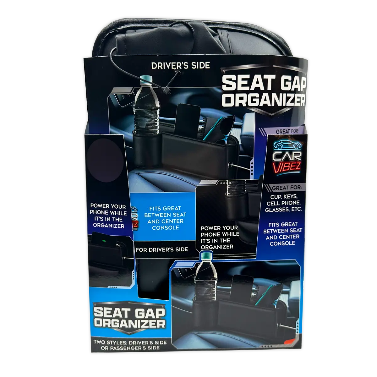Seat Gap Filler Car Organizer - 6 Pieces Per Retail Ready Display 25804 - NOVELTY INC WHOLESALE