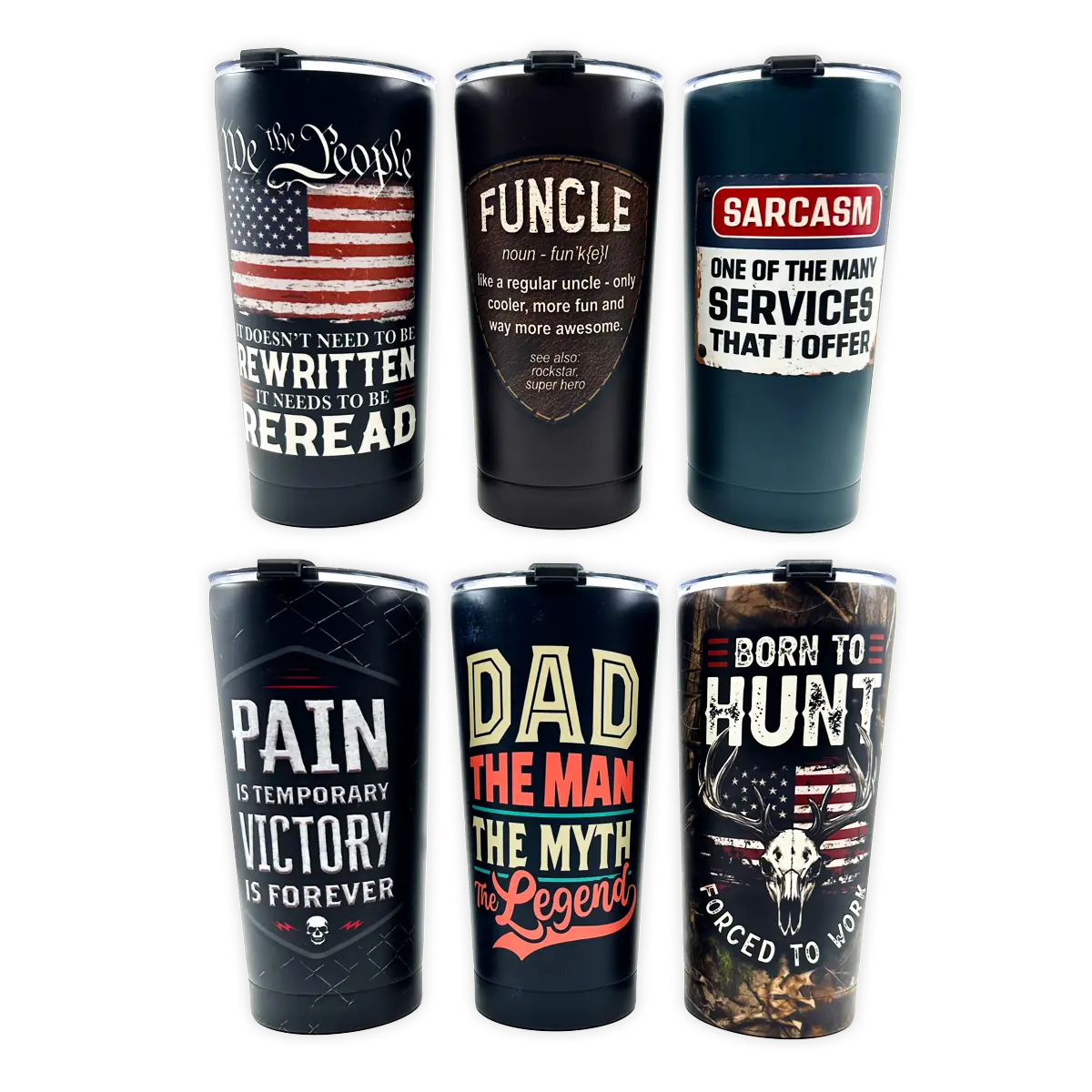 Stainless Steel 20oz Insulated Printed Tumblers - 6 Pieces Per Retail Ready Display 25836 - NOVELTY INC WHOLESALE