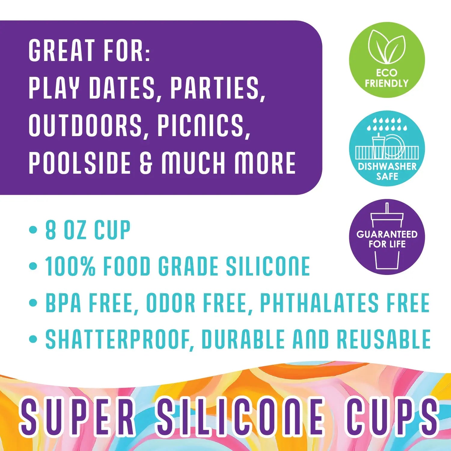 Silicone Cup Drinkware Assortment Floor Display - 32 Pieces Per Retail Ready Display 88608 NOVELTY INC