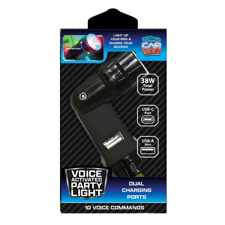 Voice Activated USB Party Light - 6 Pieces Per Retail Ready Display 26103 CAR VIBEZ