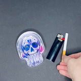 Glass Ashtray in Skull Shaped Design - 4 Per Retail Ready Wholesale Display 40319
