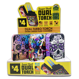 Sugar Skull Dual Torch Lighter- 9 Pieces Per Retail Ready Display 41582