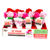 Plush Rose Bouquet 12" Assortment - 8 Pieces Per Retail Ready Display 41663
