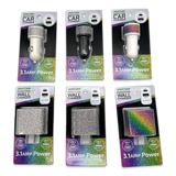 Car Charger & Wall Charger Dual Port USB / USB-C Rhinestone Assortment-  6 Pieces Per Retail Ready Display 88502