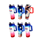 40 oz Stainless-Steel Insulated Patriotic Printed Cups - 6 Pieces Per Retail Ready Display 41686