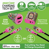 Charging Tech Set USB-C / Lightning Cable Assortment 3FT 20 Watts - 6 Pieces Per Retail Ready Display 88601