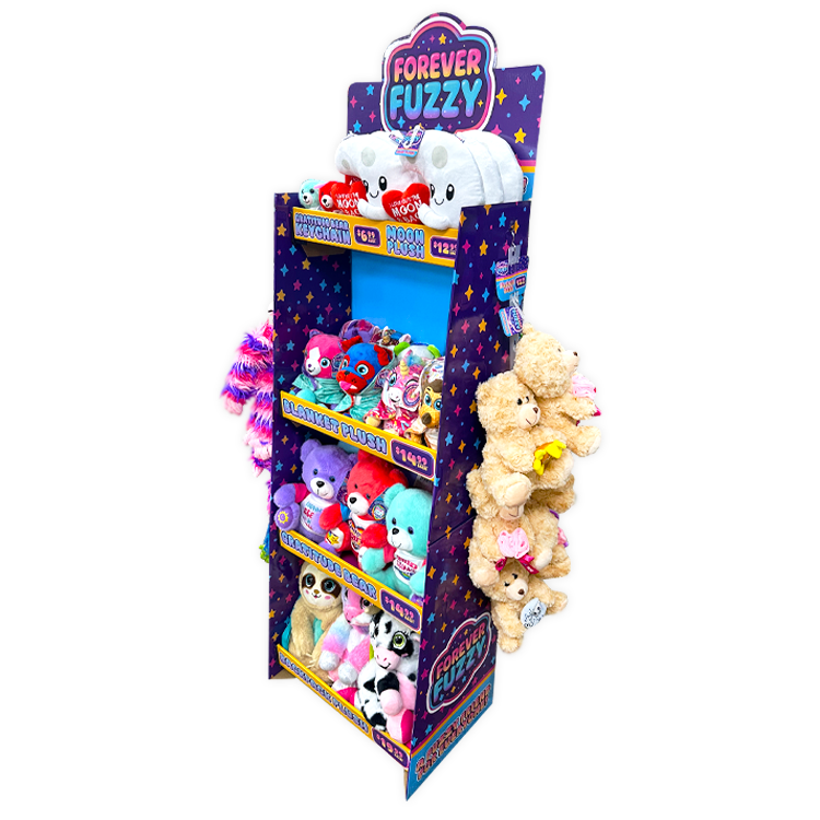 Forever Fuzzy Plush Assortment Floor Display - 44 Pieces Per Retail Ready Display Kit 88613 NOVELTY INC
