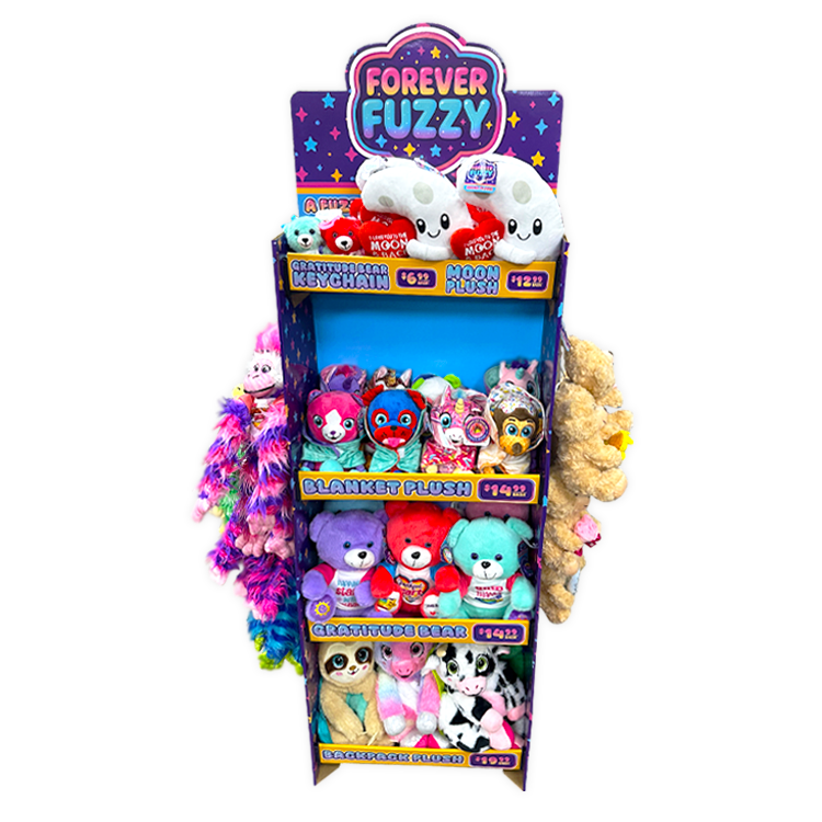 Forever Fuzzy Plush Assortment Floor Display - 44 Pieces Per Retail Ready Display Kit 88613 NOVELTY INC