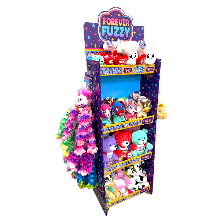 Forever Fuzzy Plush Assortment Floor Display - 44 Pieces Per Retail Ready Display Kit 88613 NOVELTY INC