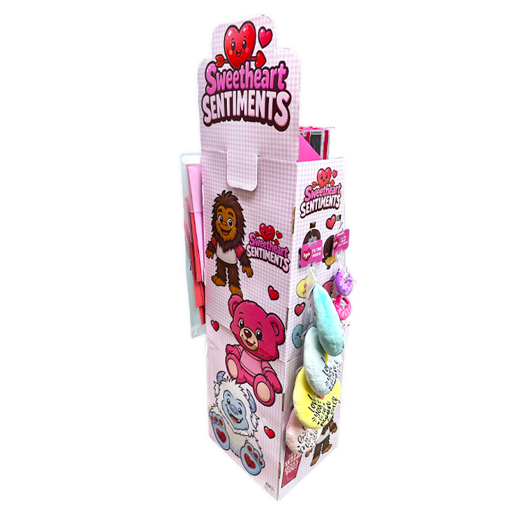 Valentines Day Glass Plush and Gift Assortment Floor Display - 56 Pieces Per Retail Ready Display Kit 88616 NOVELTY INC