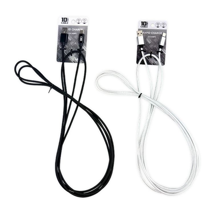 10FT Basic Sync and Charge Cable Assortment - 24 Pieces Per Retail Ready Display Kit 88621 GADGET GEAR