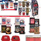 Patriotic USA 250 Floor Display - 78 Pieces Per Retail Ready Display Kit 88626 NOVELTY INC