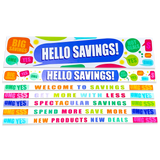 Merchandising Fixture - 3' Merchandising 7 Sign Set 977260