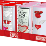 Valentine's Day Glass & Gift Assortment Floor Display- 81 Pieces Per Retail Ready Display 88500