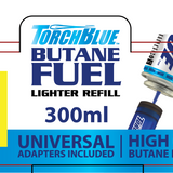 300ML Bulk Torch Blue Butane Refill - 8 Pieces Per Retail Ready Display 41737