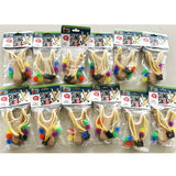 Classic Wooden Sling Shot with Spiky Balls - 12 Pieces Per Pack 23669
