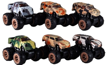 ITEM NUMBER 020474 MONSTER TRUCK BATTLE BRIGADE TOY CAR 8 PIECES PER DISPLAY